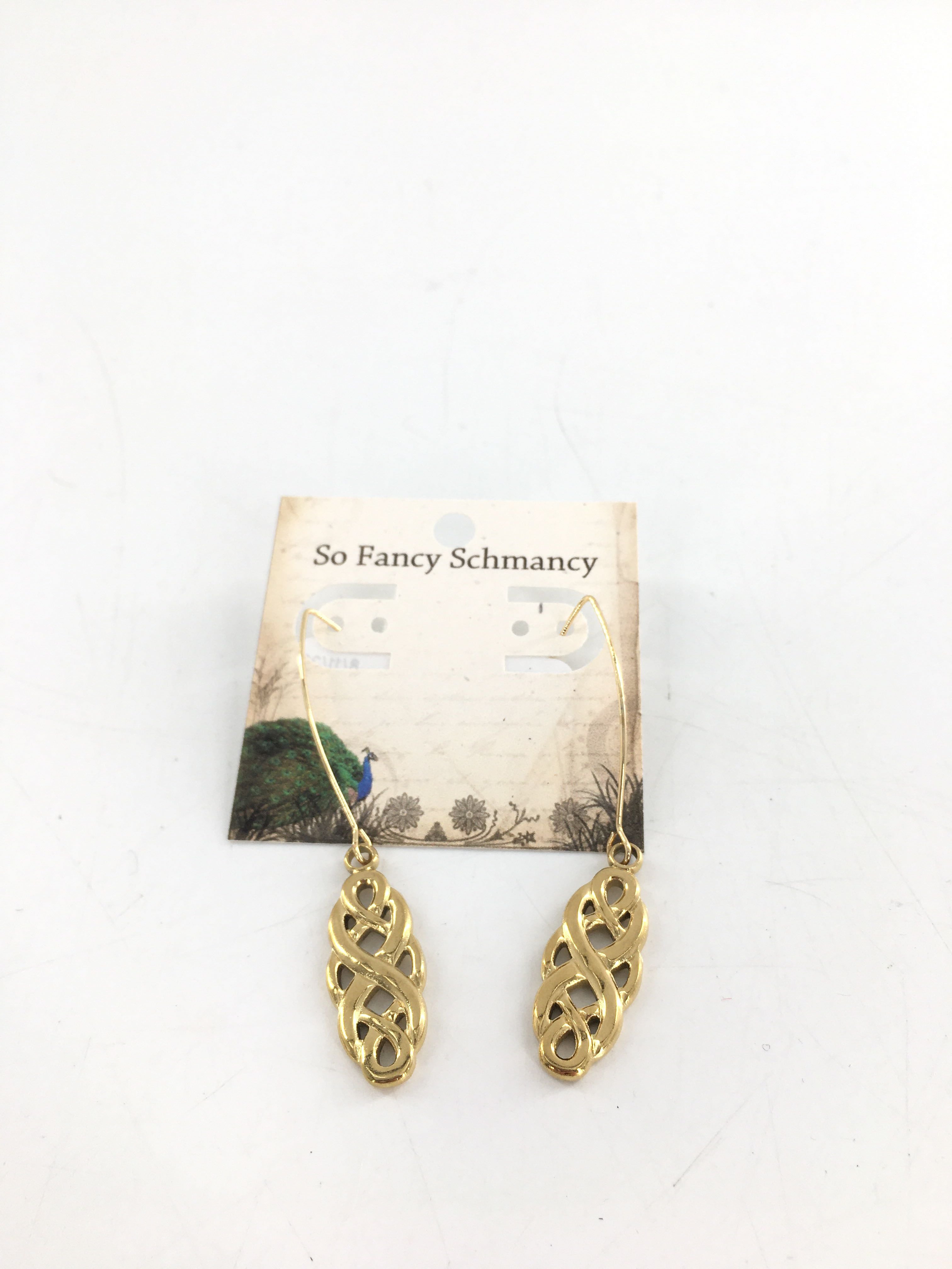 18k gold plated twist dangle earrings