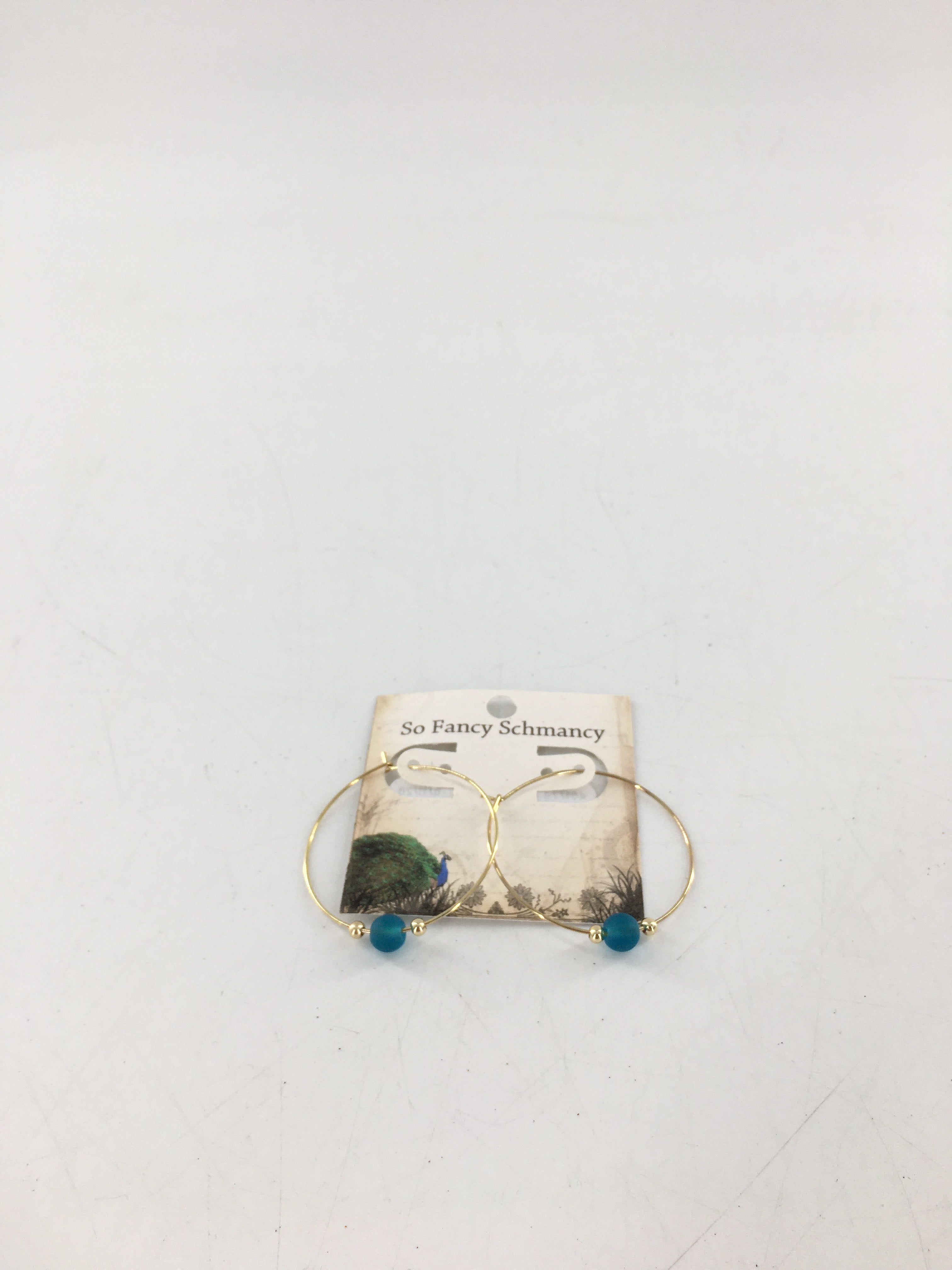 18k gold plated turq sea glass hoop earrings