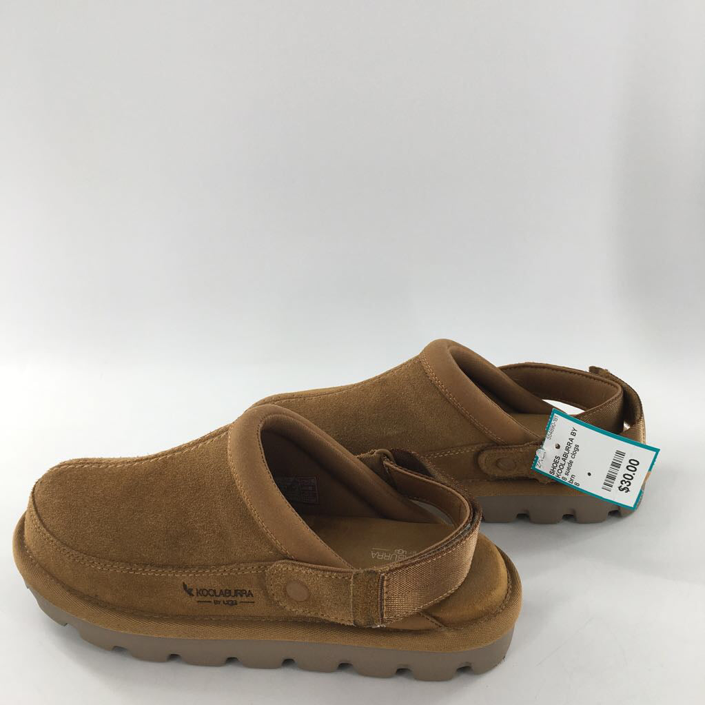 8 suede clogs