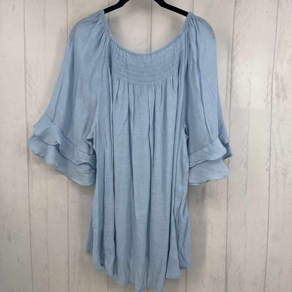 18/20 smocked ruffled slv top