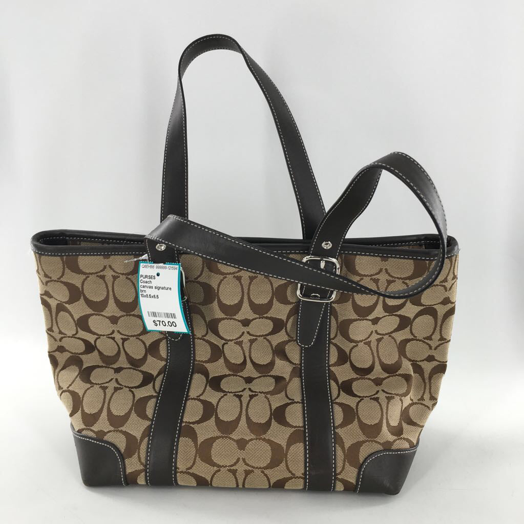canvas signature buckle strap tote