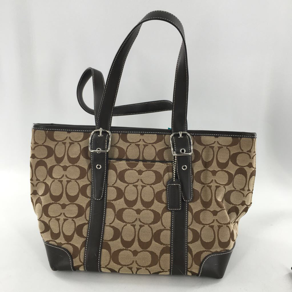 canvas signature buckle strap tote