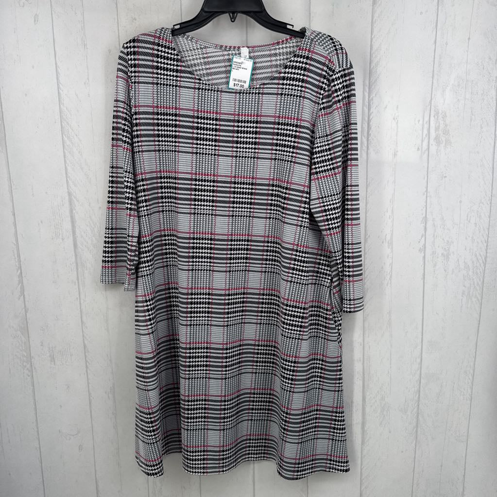 L l/s plaid dress