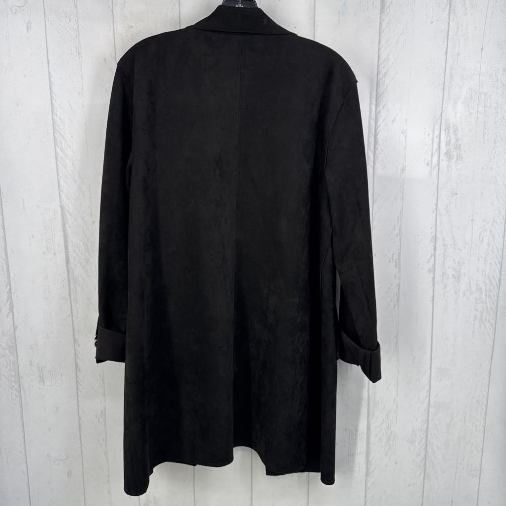L faux suede open jacket