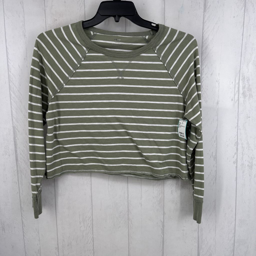 XS l/s stripe crop top