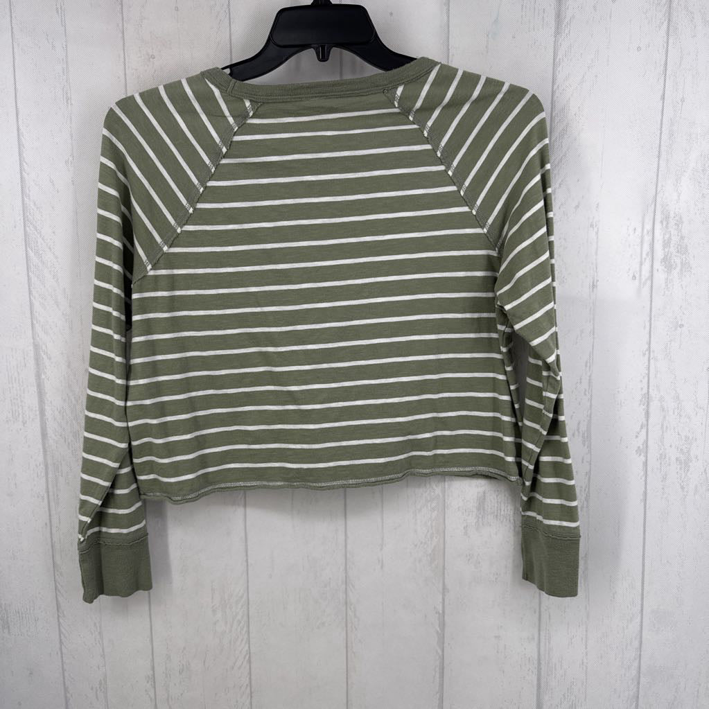 XS l/s stripe crop top