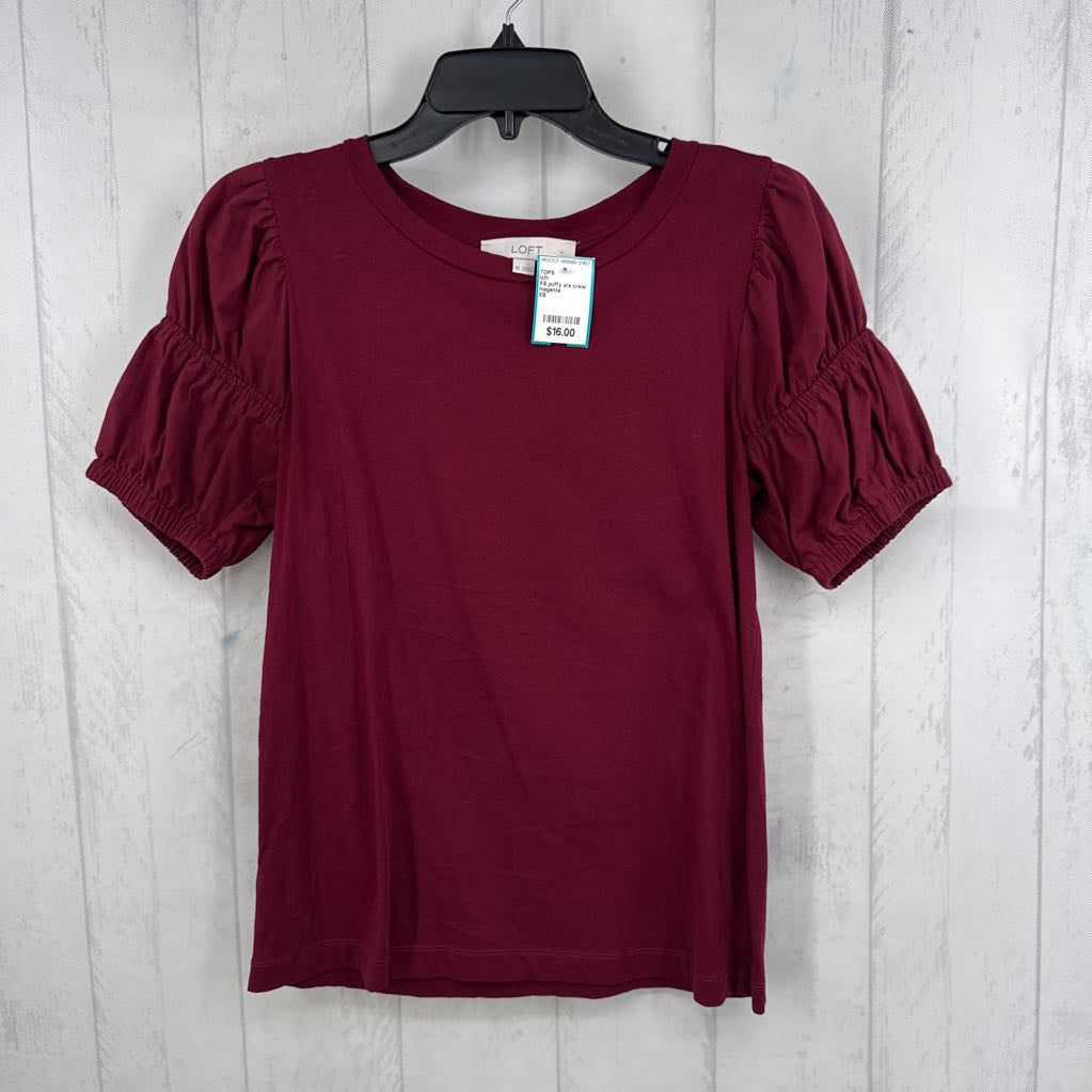 XS puffy s/s crew neck top