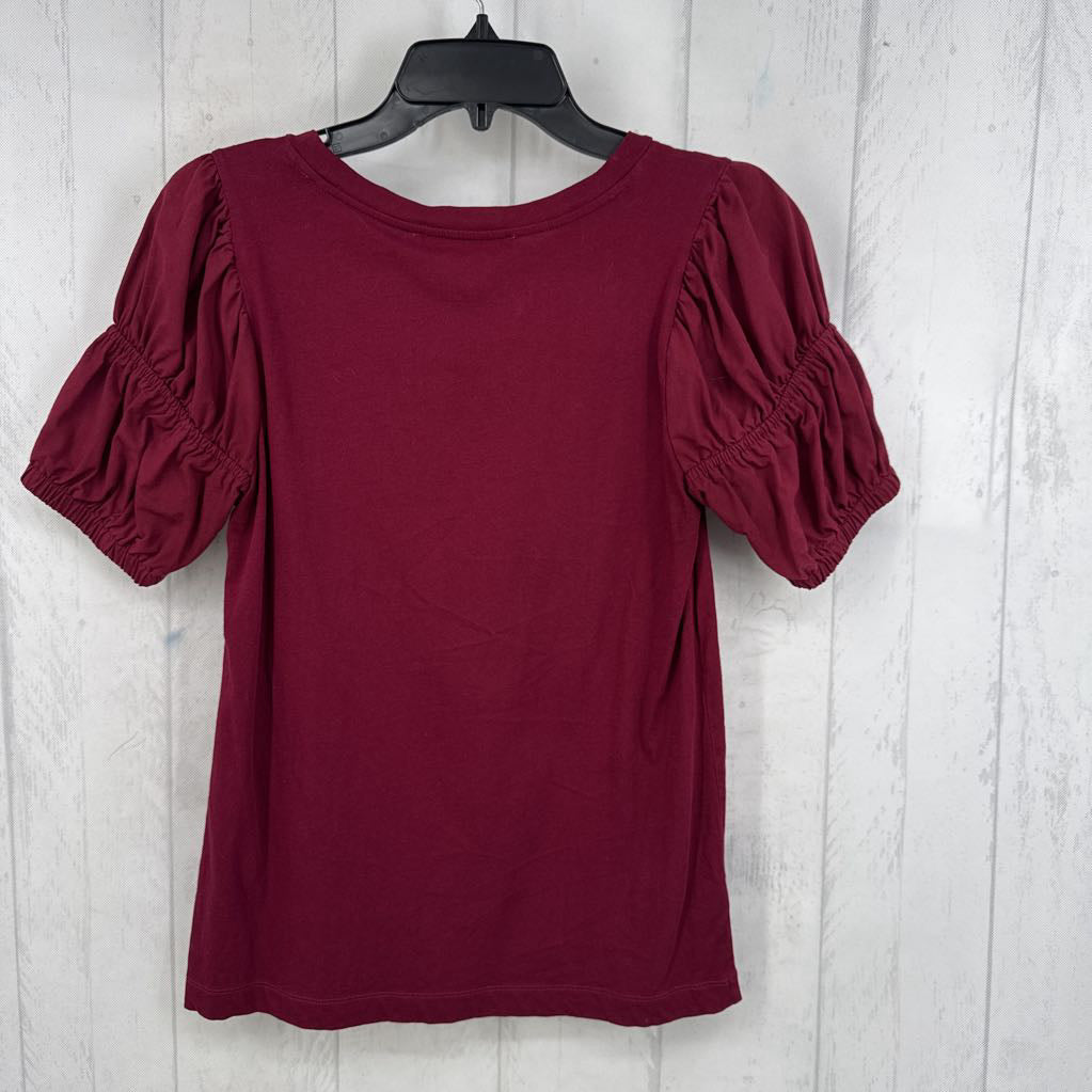 XS puffy s/s crew neck top