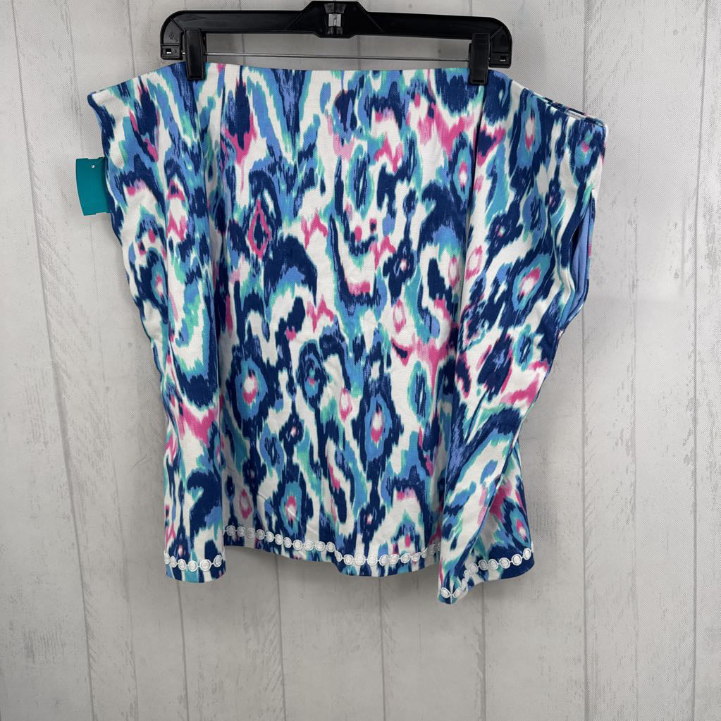 2x abstract ikat print skirt