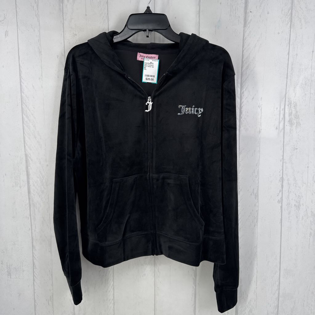 XXL velour zip hoodie jacket