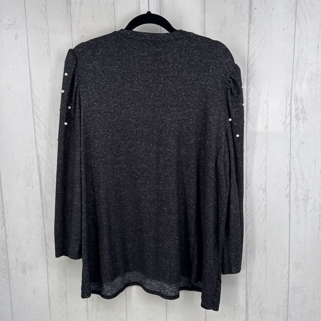 18/20w puffy pearl embellished l/s top