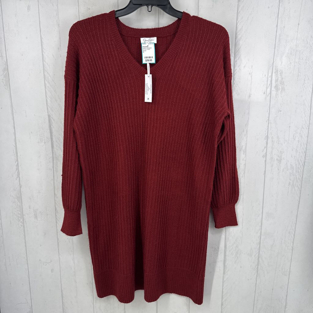 XL l/s v-neck sweater dress
