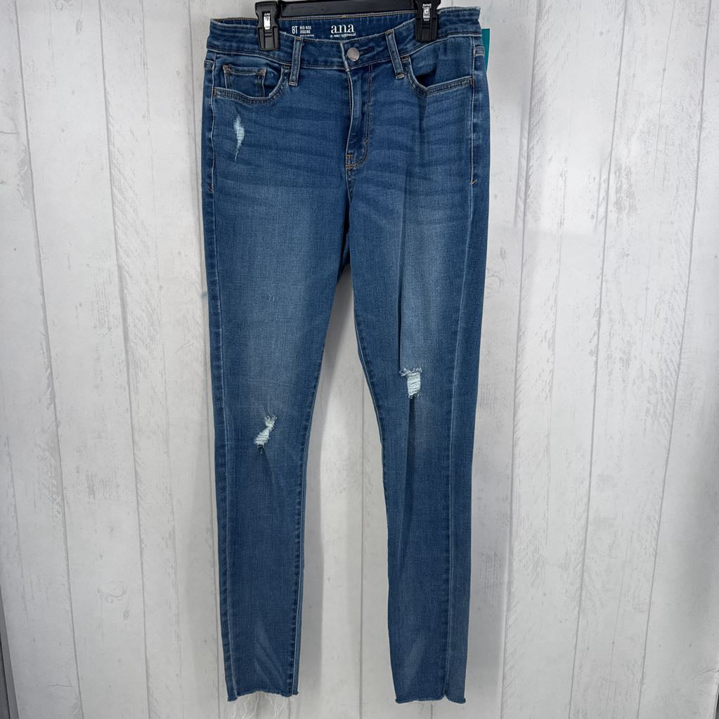 8T mid rise distressed jeans