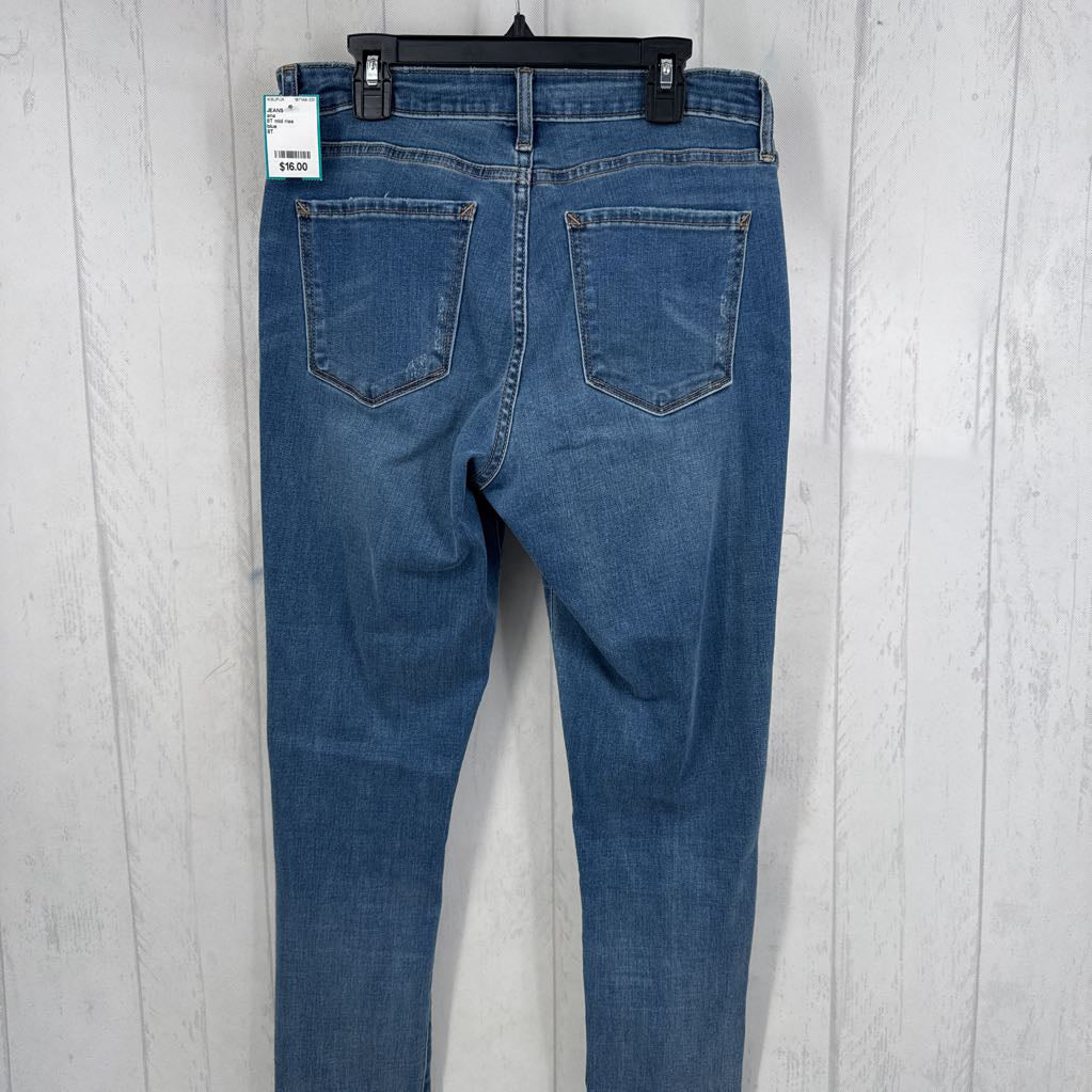 8T mid rise distressed jeans