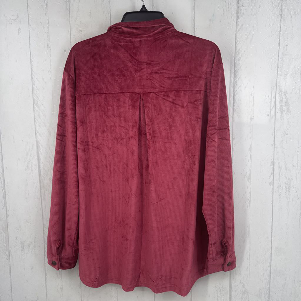 L l/s ribbed button down shirt