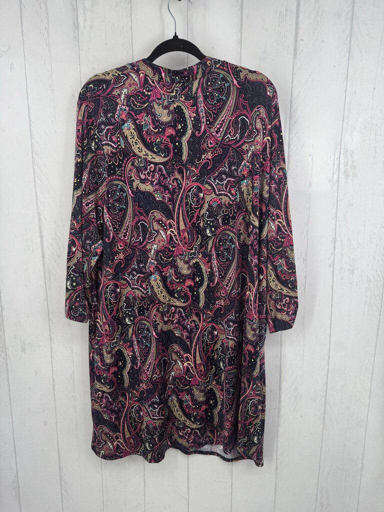 XXXL tab slv paisley v-neck dress