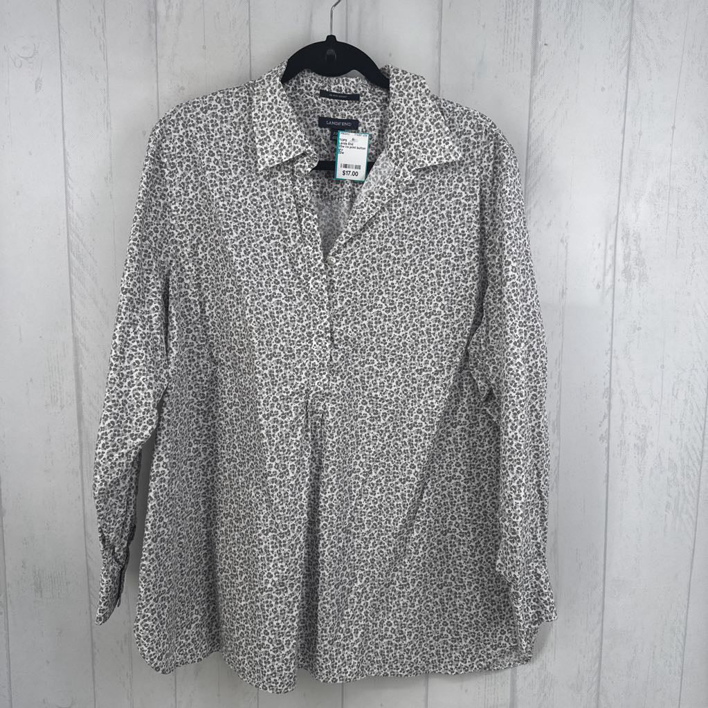 22w l/s print button down shirt