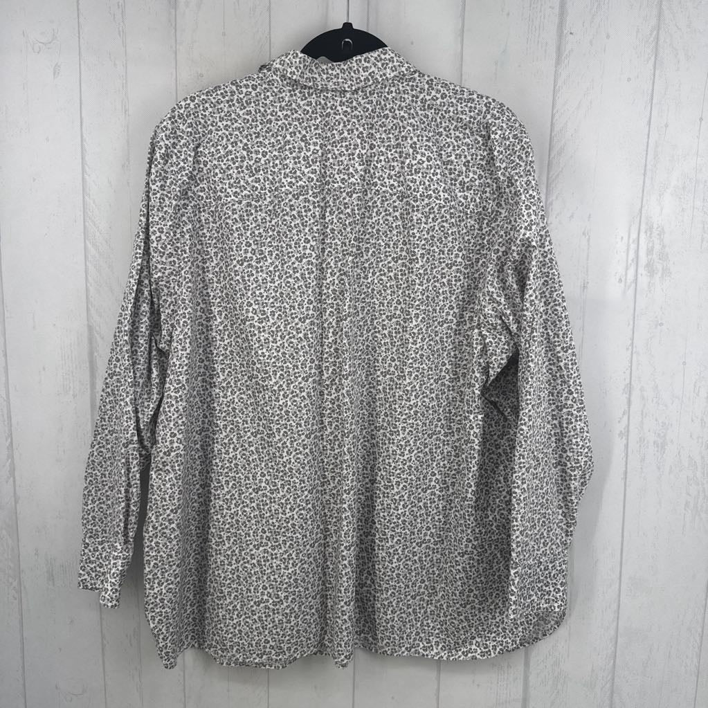 22w l/s print button down shirt