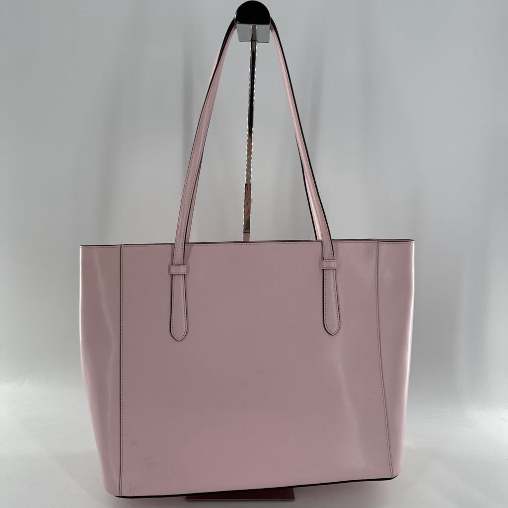 dual shoulder straps top zip tote w/ hanging luggage tag charm