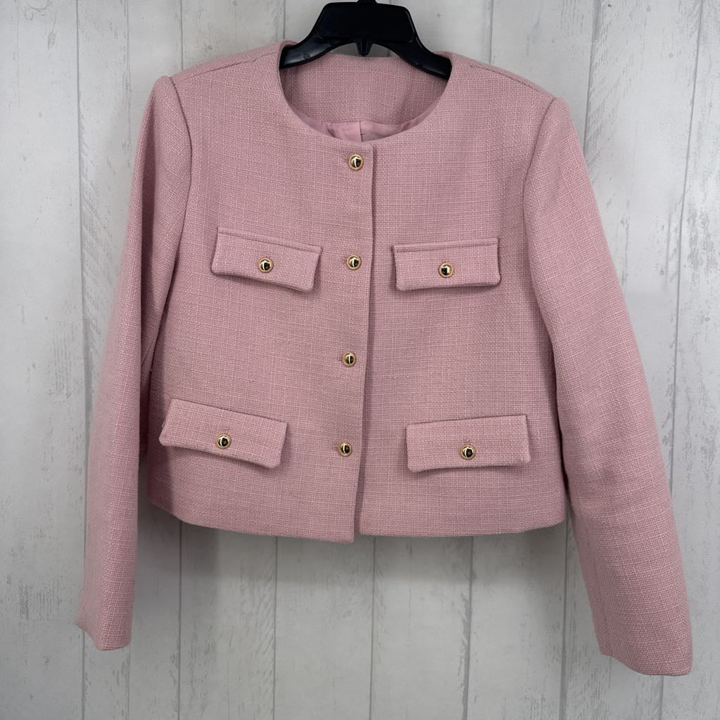 XL tweed gold button blazer