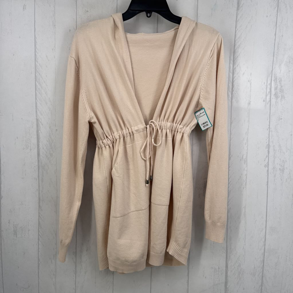 M drawstring waist hooded cardi