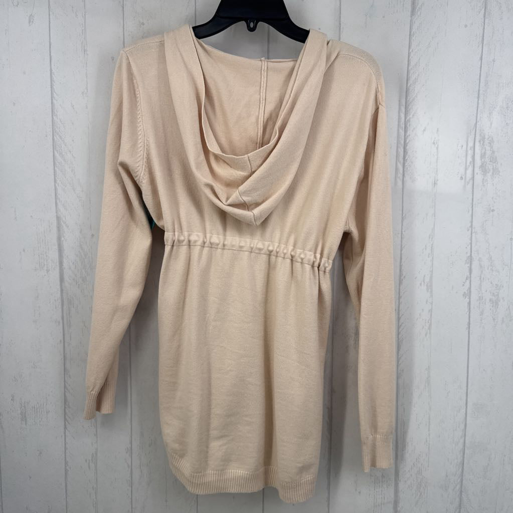 M drawstring waist hooded cardi