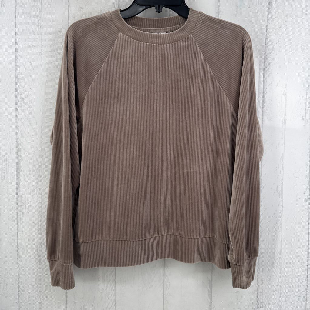 XS velour ribbed l/s top