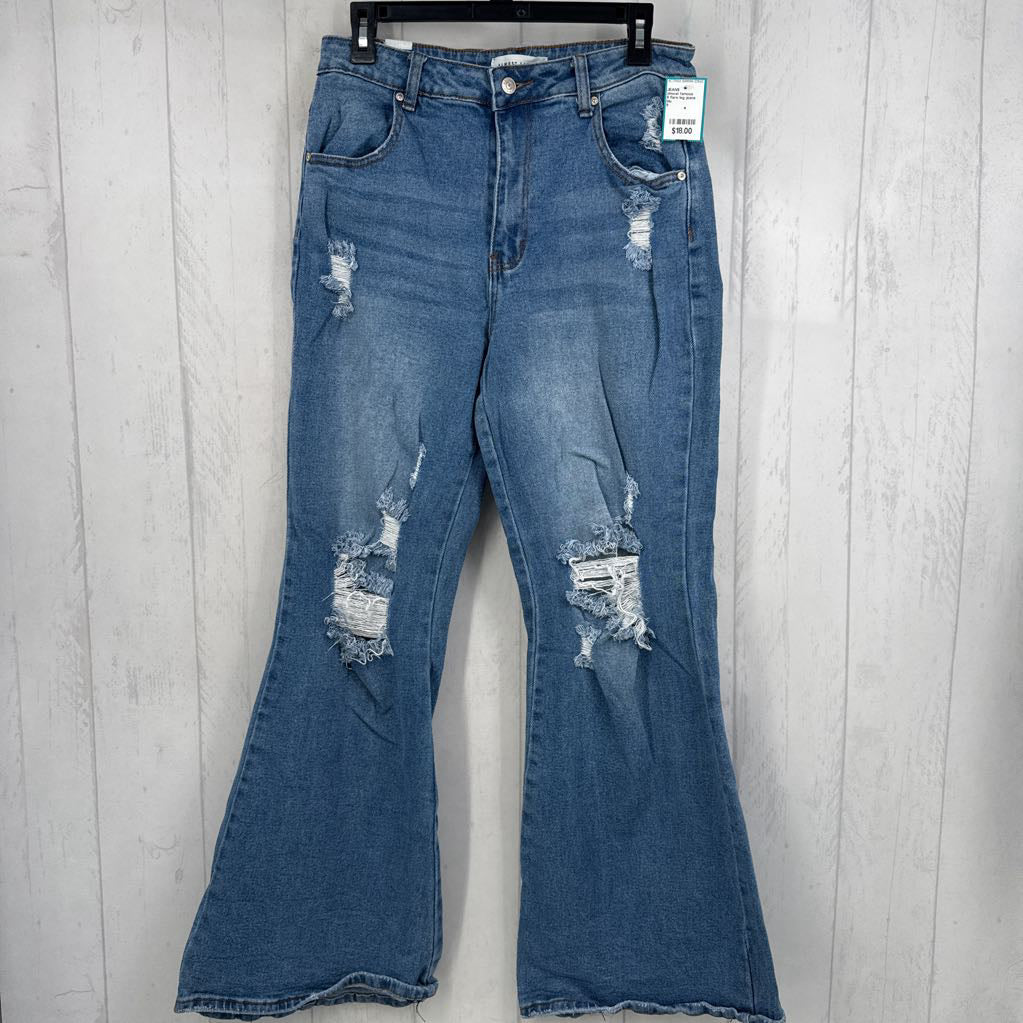 9 flare leg jeans