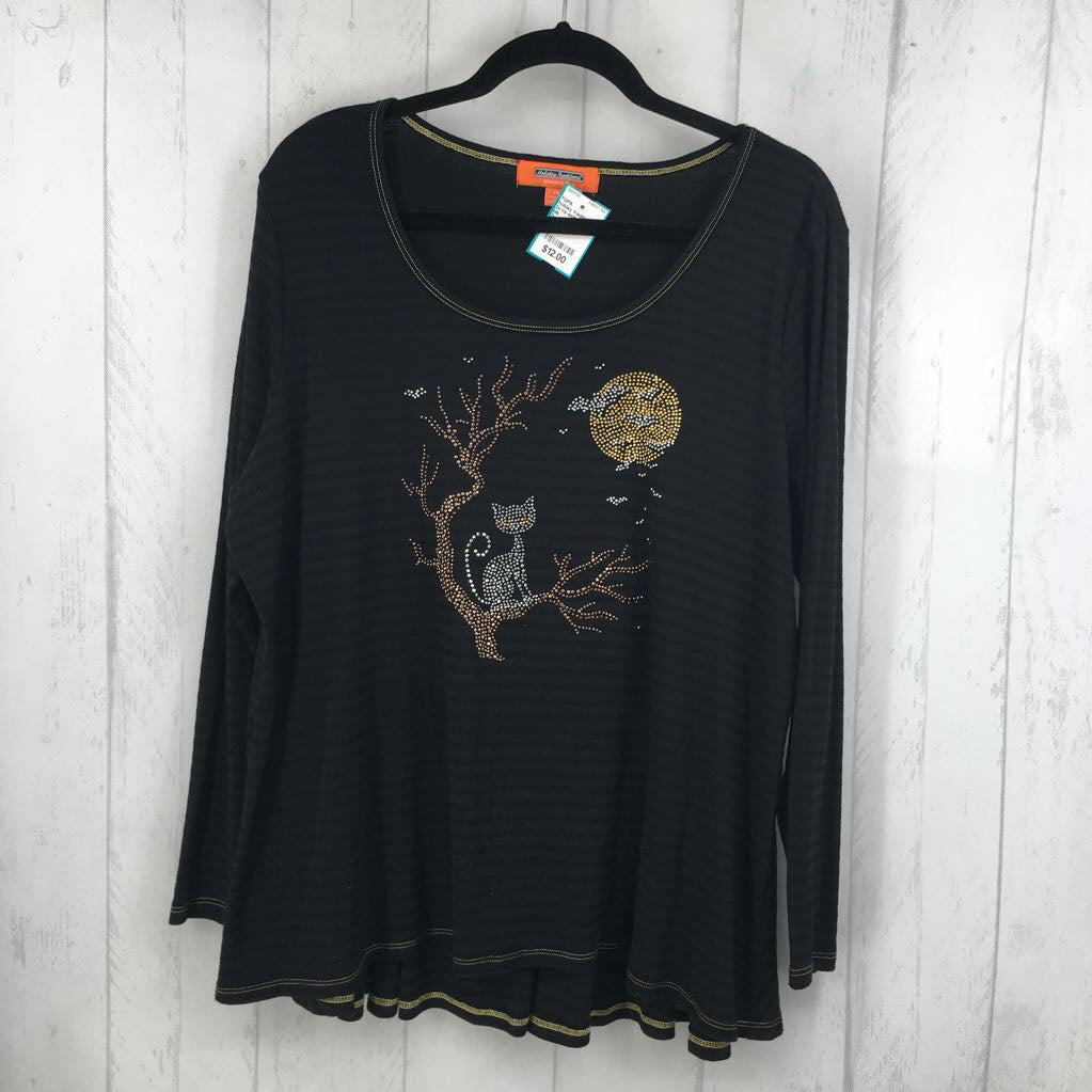 2x l/s embellished cat top