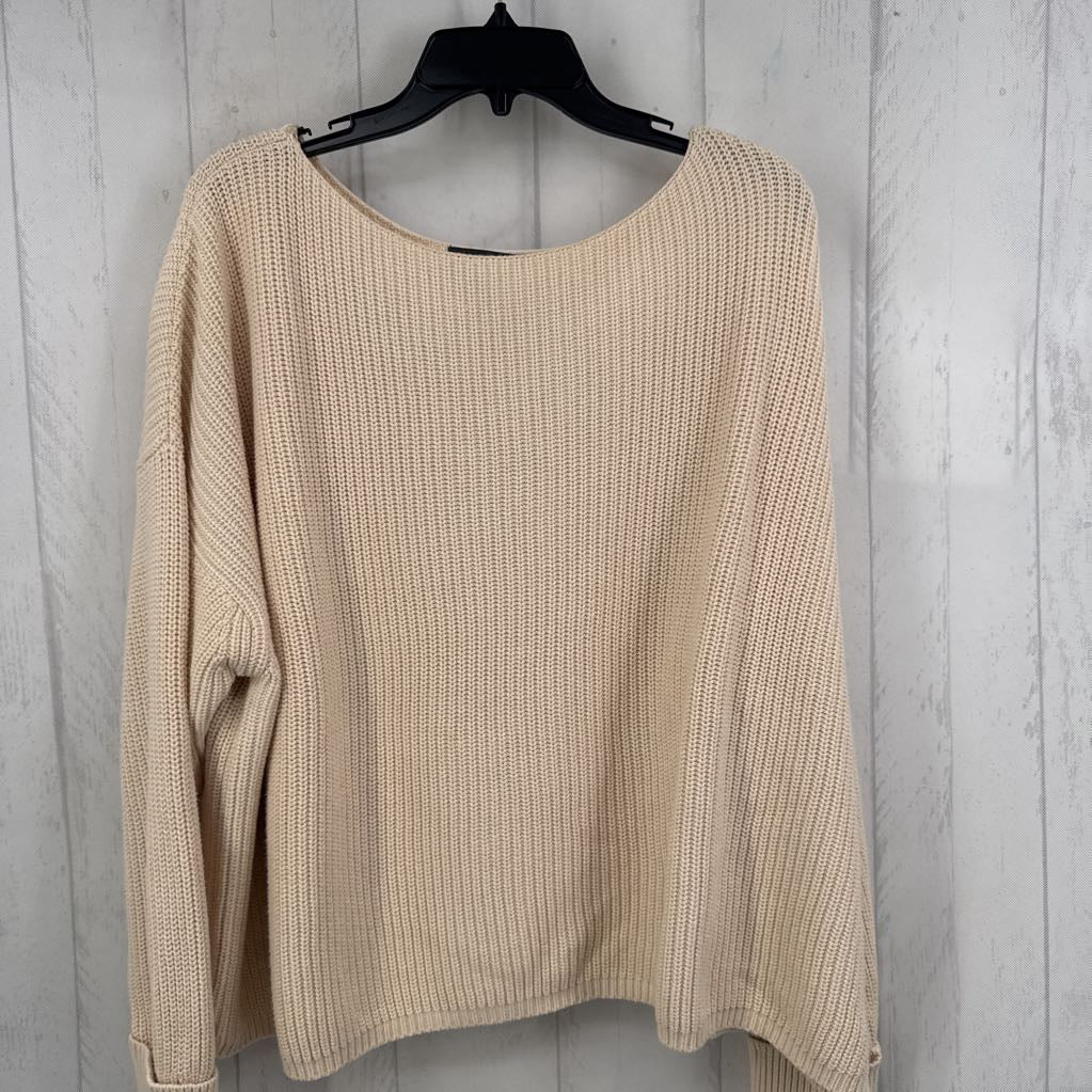 L round neck cuffed slv sweater