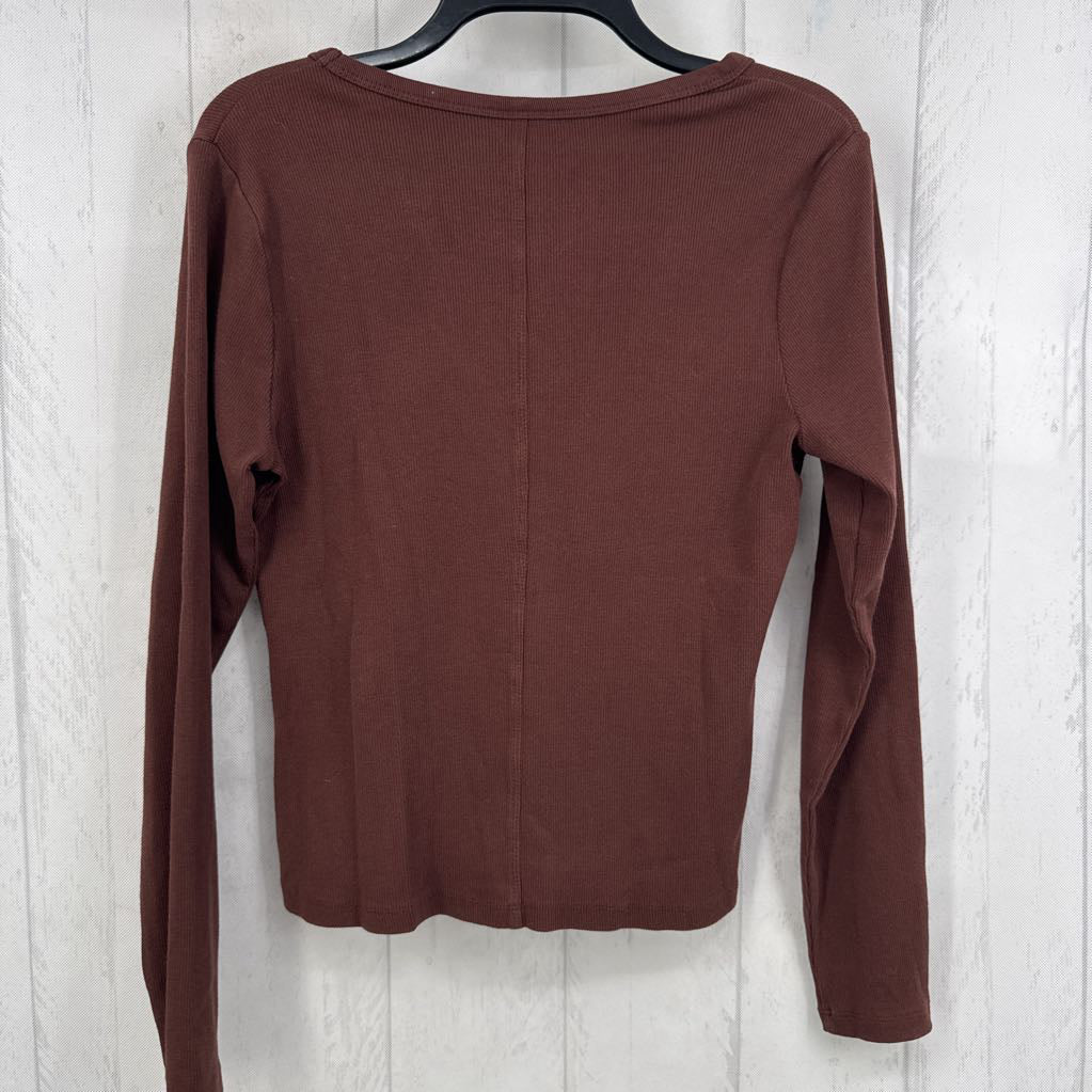 M scoop neck ribbed l/s top