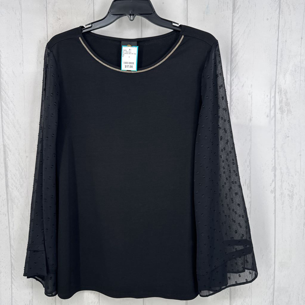M swiss dot slv top l/s