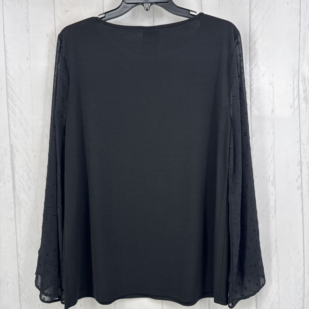 M swiss dot slv top l/s