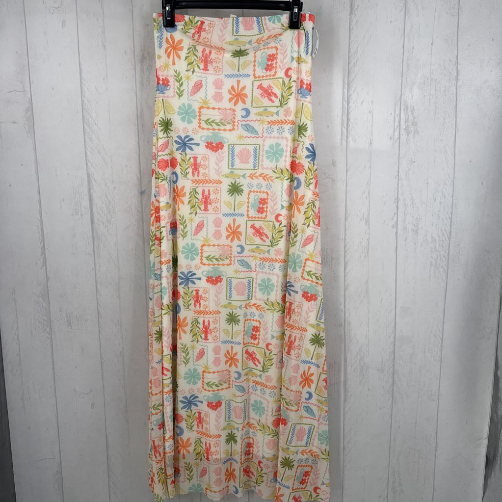 M coastal print slvls maxi dress