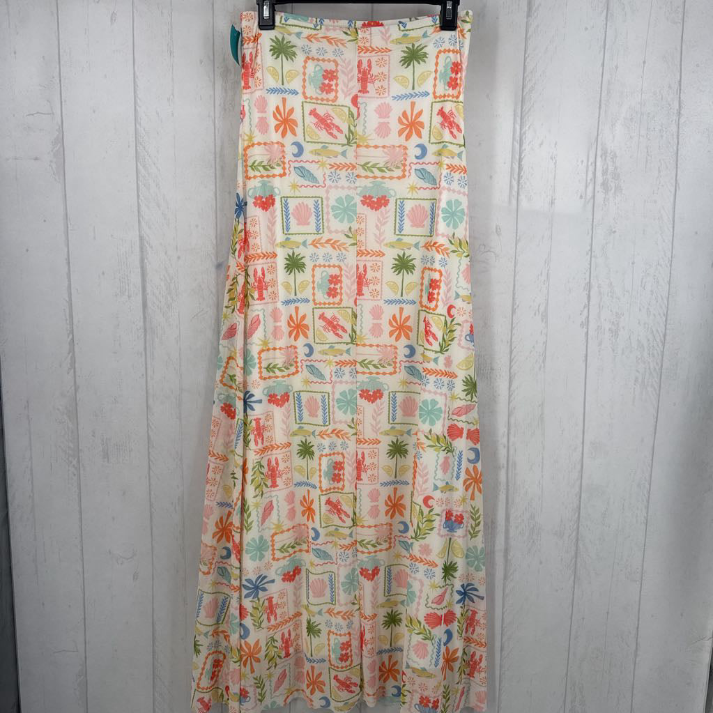 M coastal print slvls maxi dress