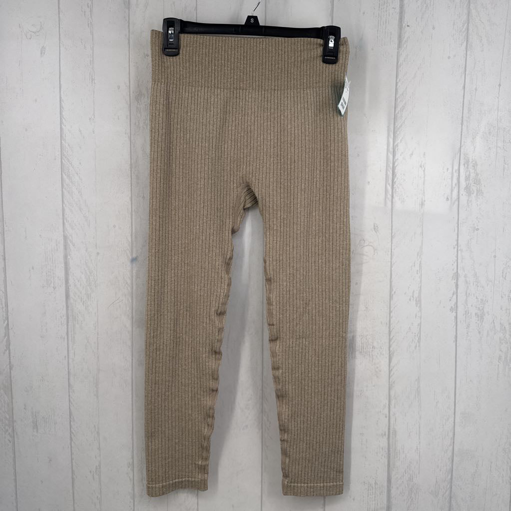 L hi-rise ribbed leggings