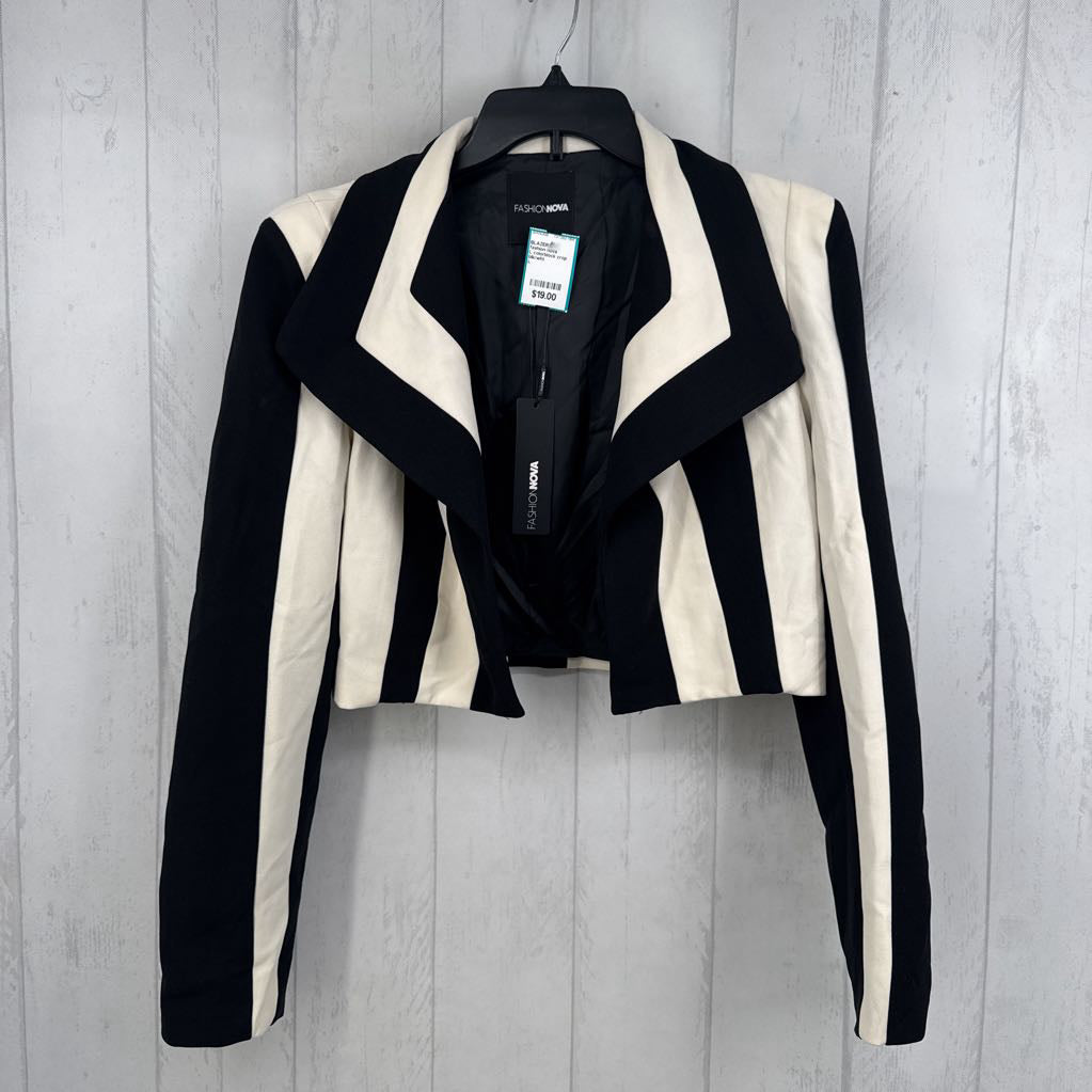 L colorblock crop blazer