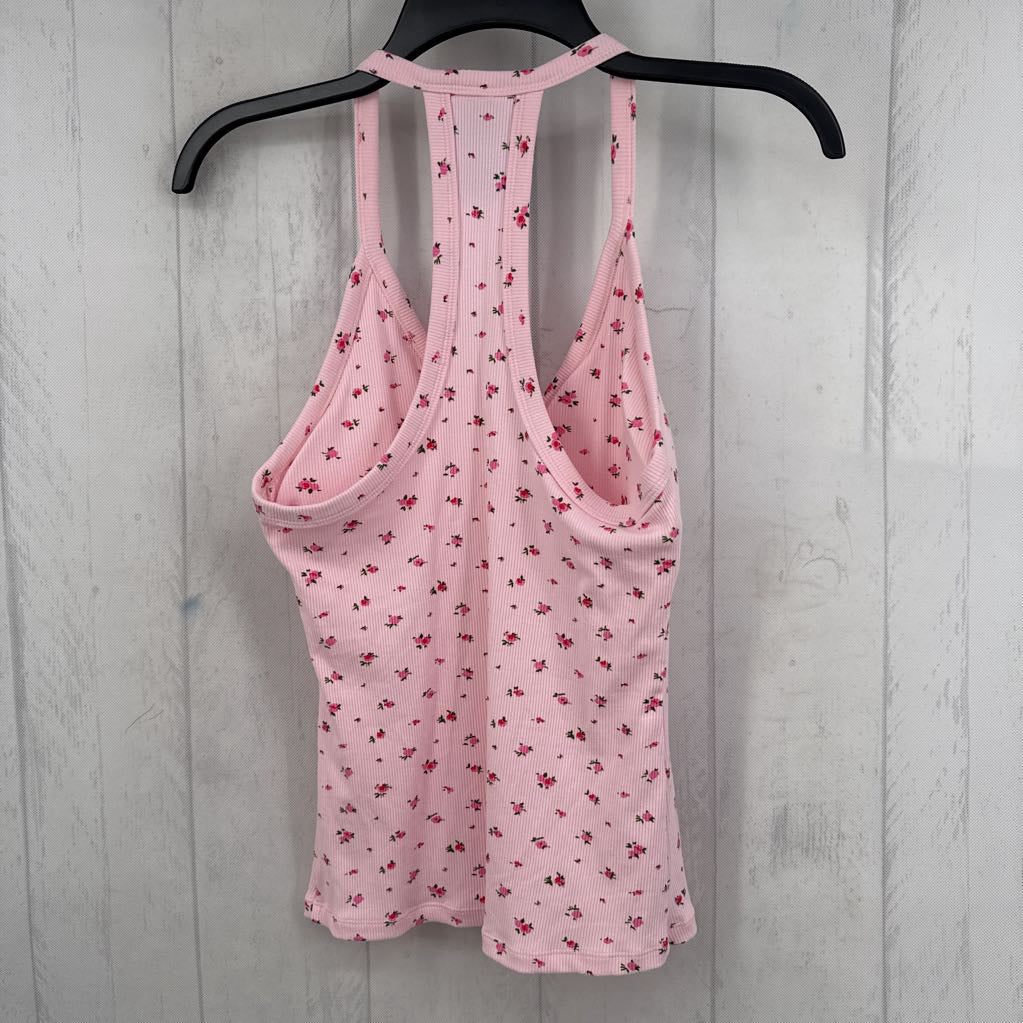 L ribbed flo print tank