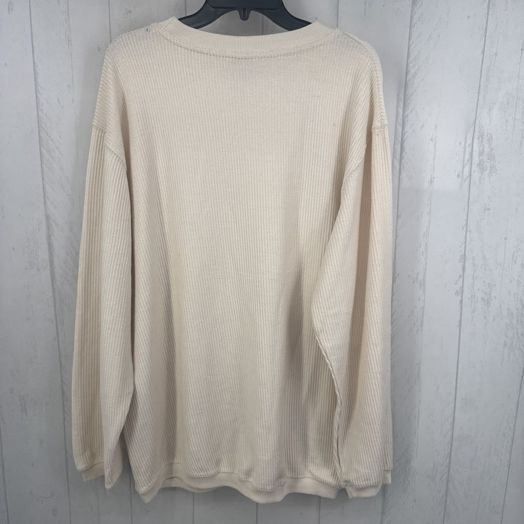 XL ribbed crewneck sweatshirt-pumpkin spice