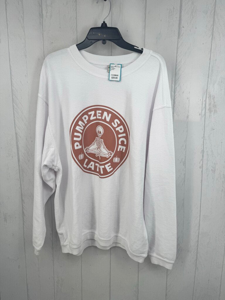 XL ribbed crewneck sweatshirt-pumpzen spice latte