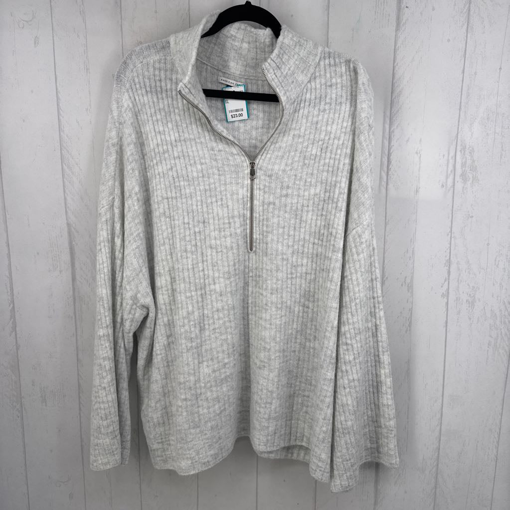 XXL ribbed 1/2 zip sweater
