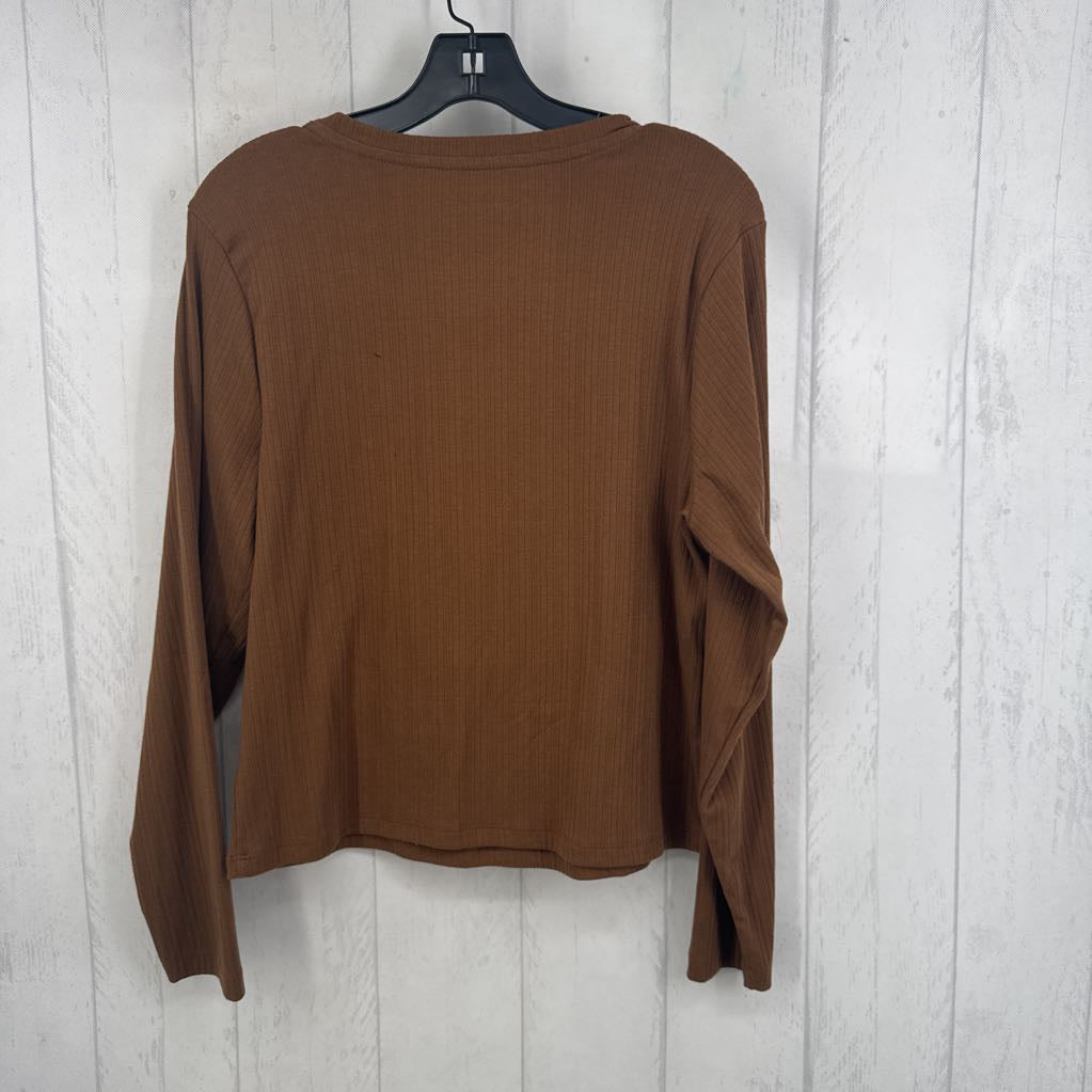 XL square neck ribbed l/s tee