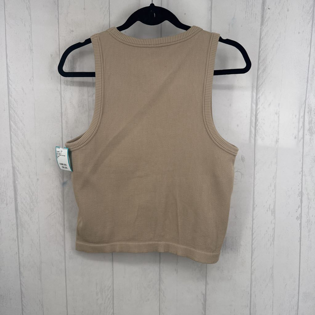 2X ribbed scoop neck tank
