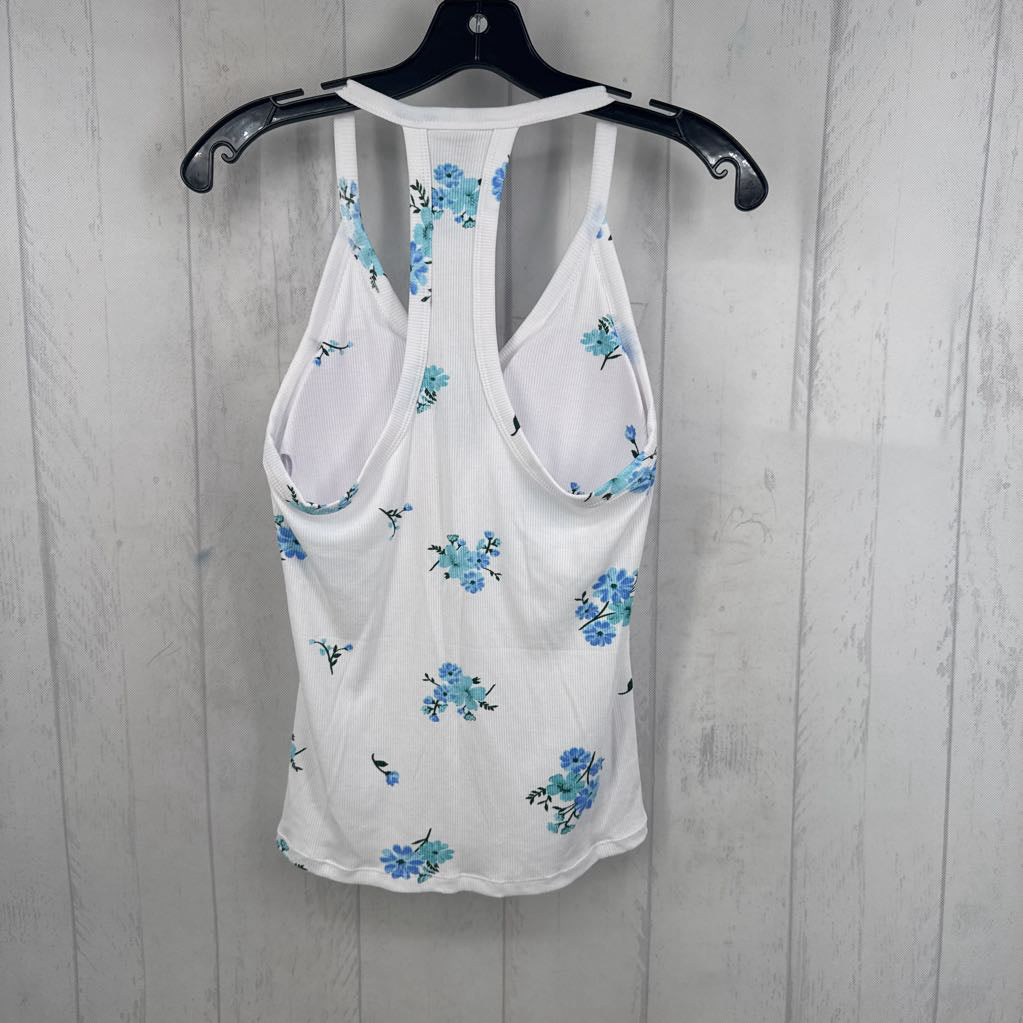L ribbed flo print tank