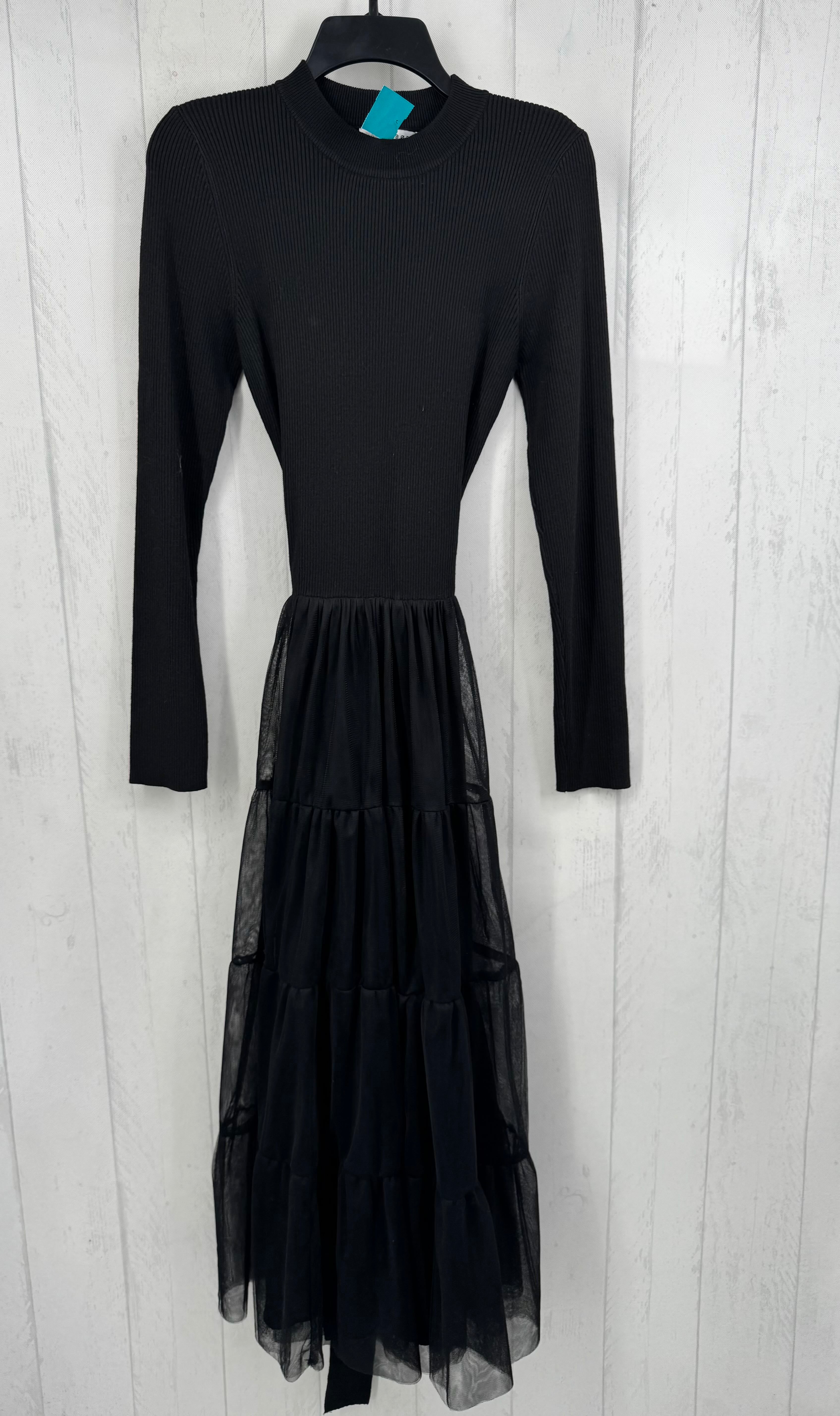 XL l/s sweater tulle maxi dress