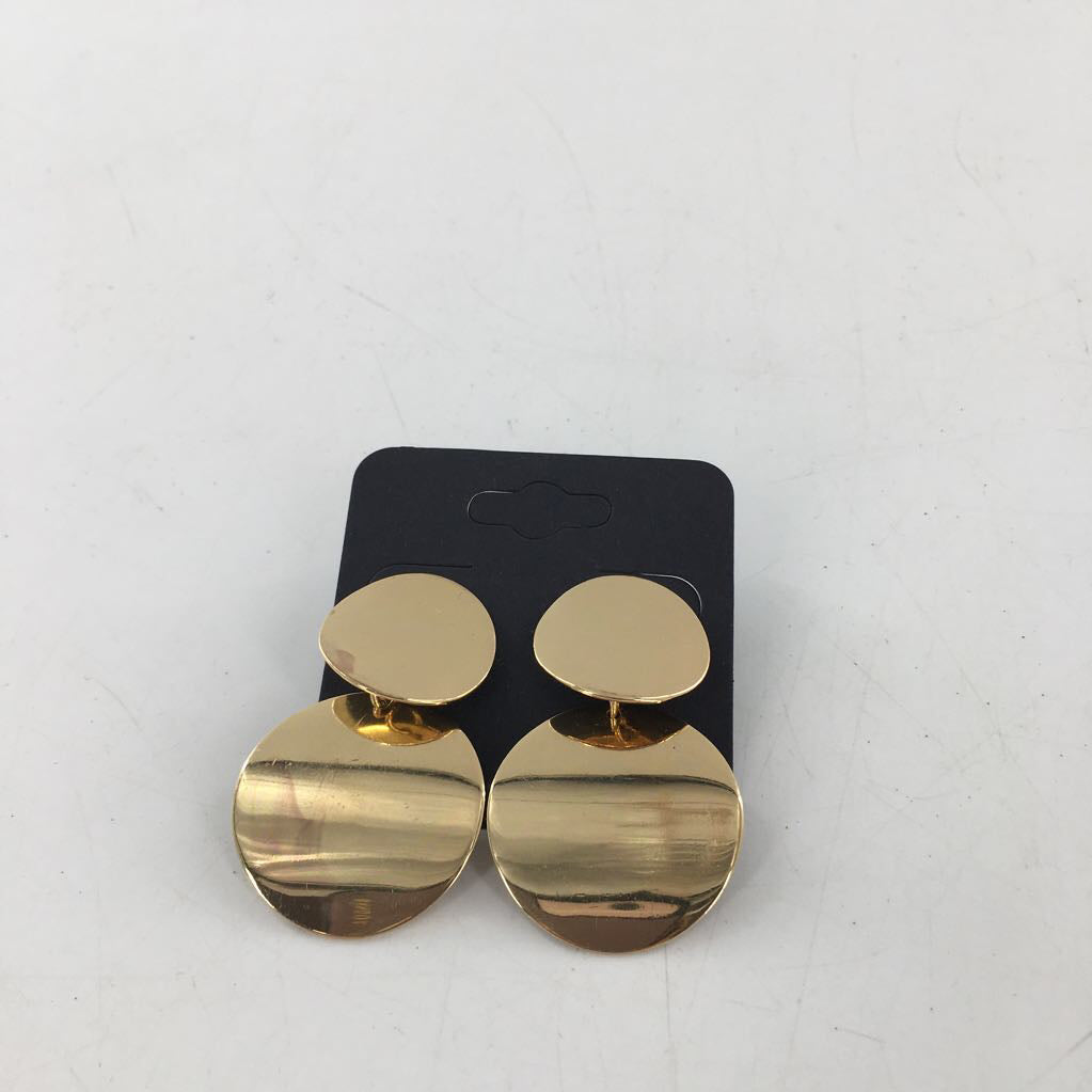 gold circles dangle earrings