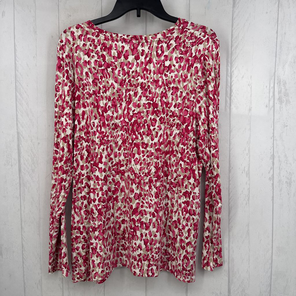 XL l/s leopard print top