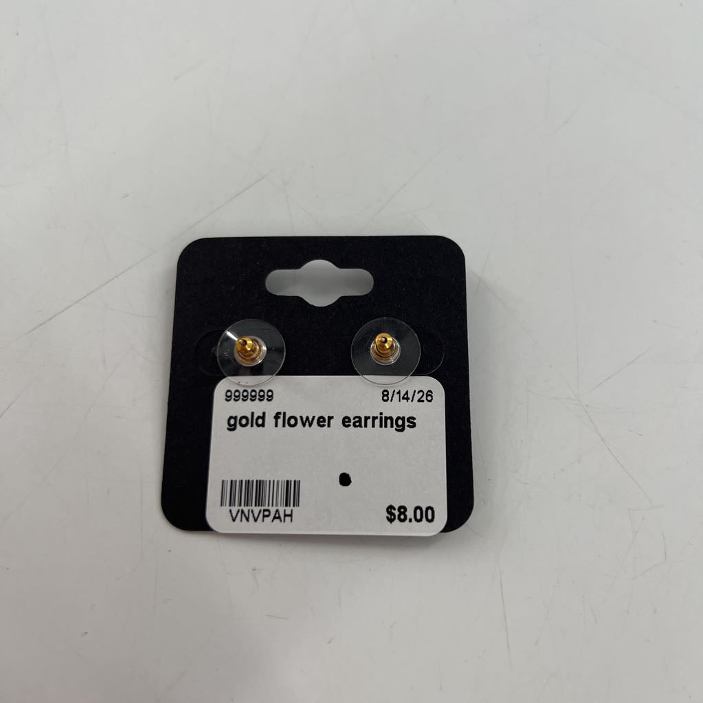 gold flower earrings