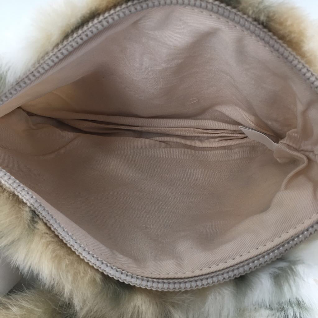 2pc faux fur cosmetic bag set