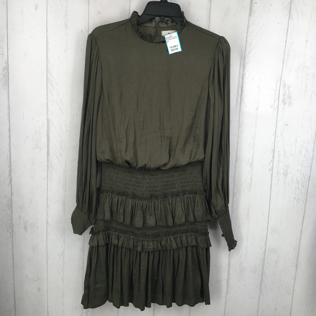 M ruffled smocked l/s dress